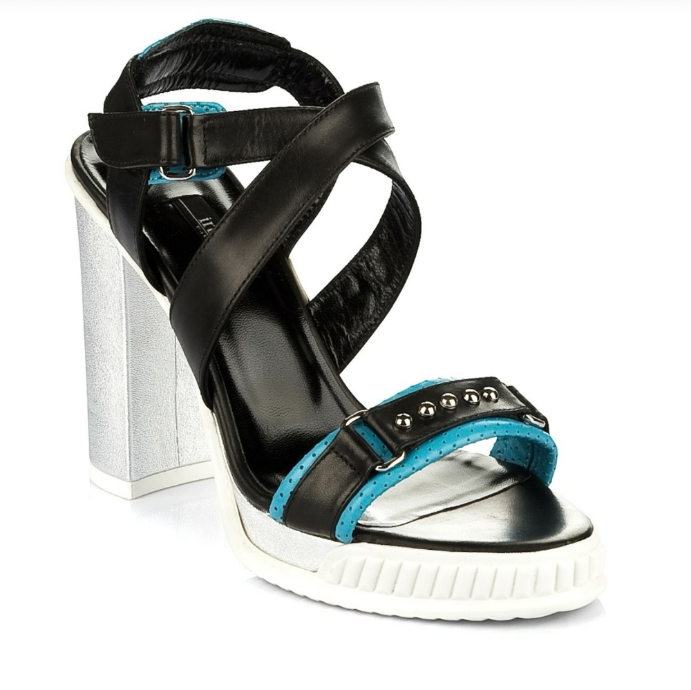 Genuine leather platform heels shoes